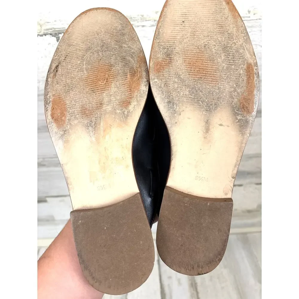 Talbots Leighton Black Leather Loafers Womens 9.5 Slip On Dress Shoes